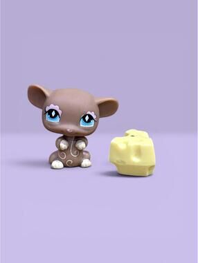 Littlest Pet Shop LPS Mouse #462 with Cheese Accessory
